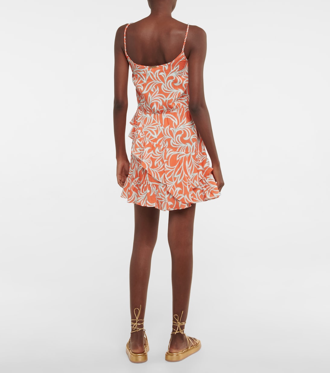 Printed ruffled minidress | Heidi Klein