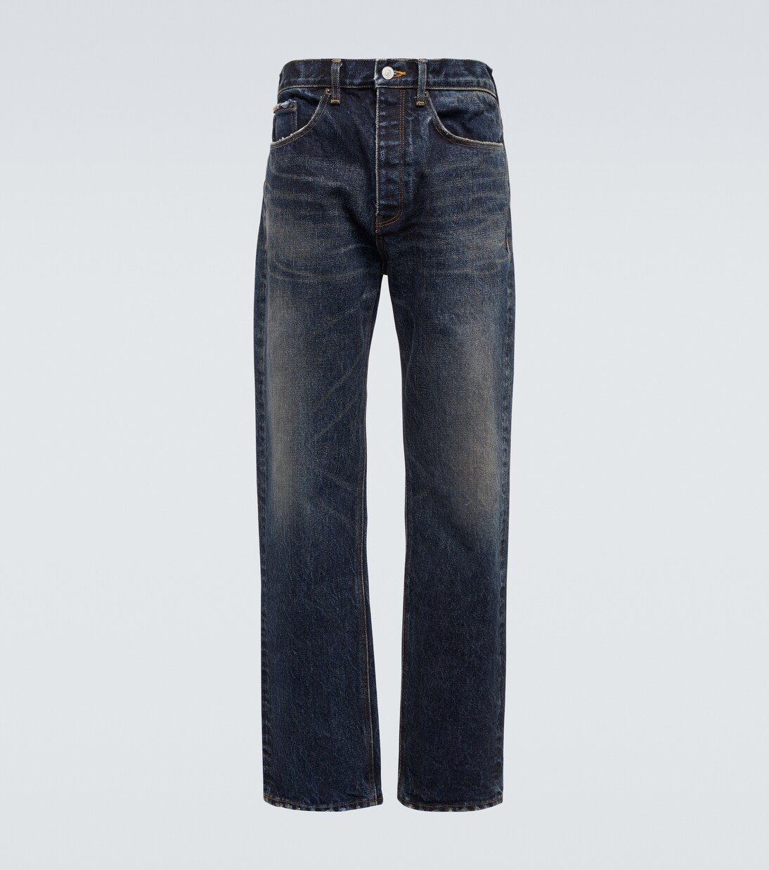 Mid rise straight jeans in blue Balenciaga Mytheresa