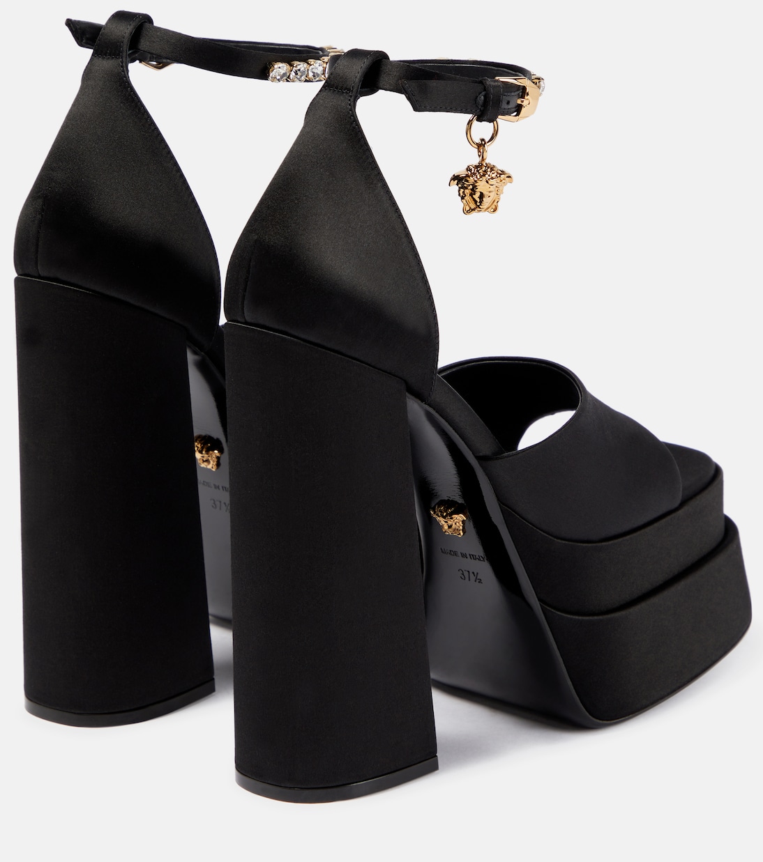 Sandali Medusa Aevitas in raso con plateau | Versace