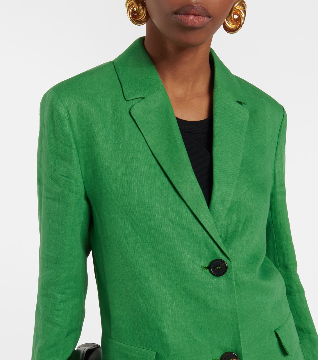 【送料&関税込】'S Max Mara Grass Green Linen Sofia Blazer Sofia single-breasted linen blazer in green - S Max Mara