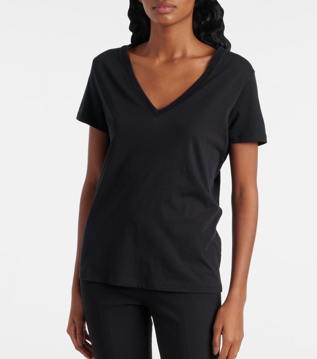 T-shirt in cotone con scollo a V | Vince