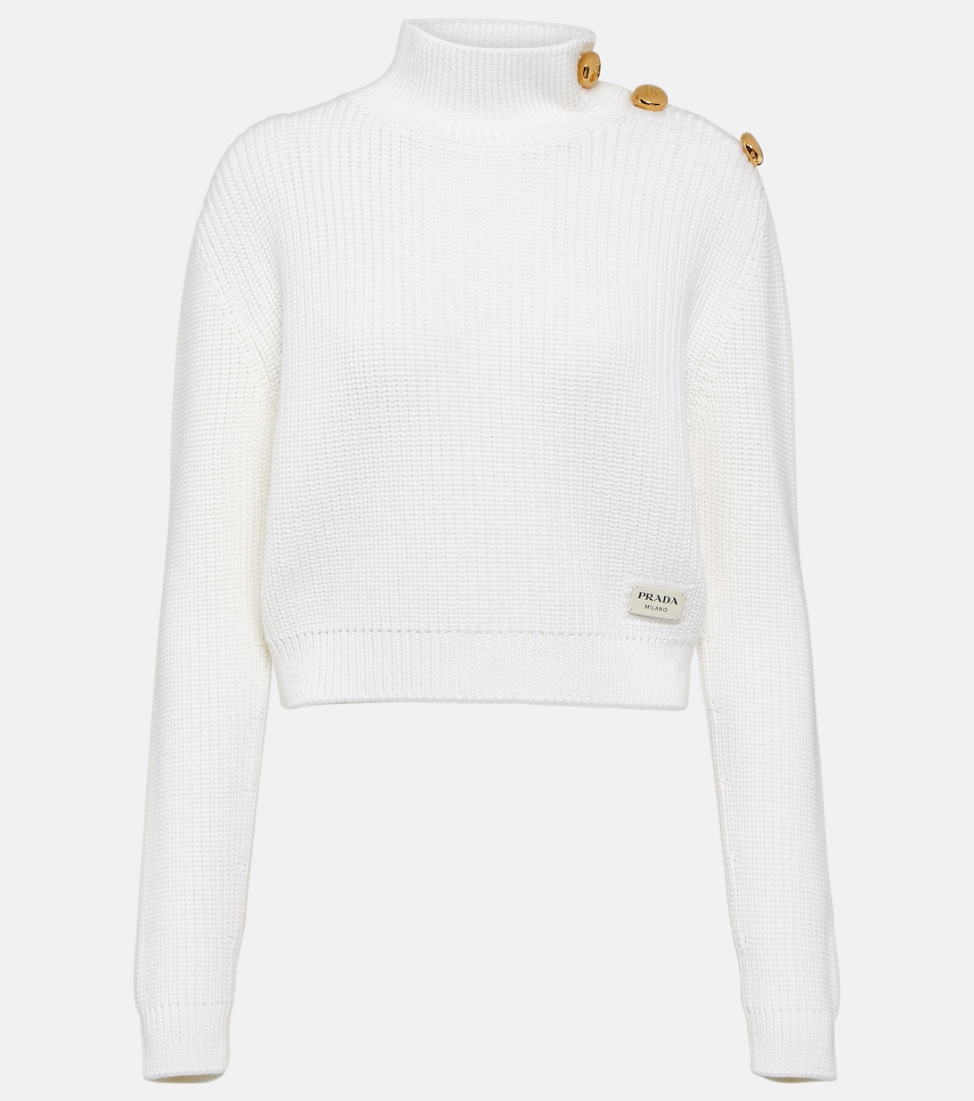Jersey de lana con cuello alto de Prada, estilo juvenil moderno