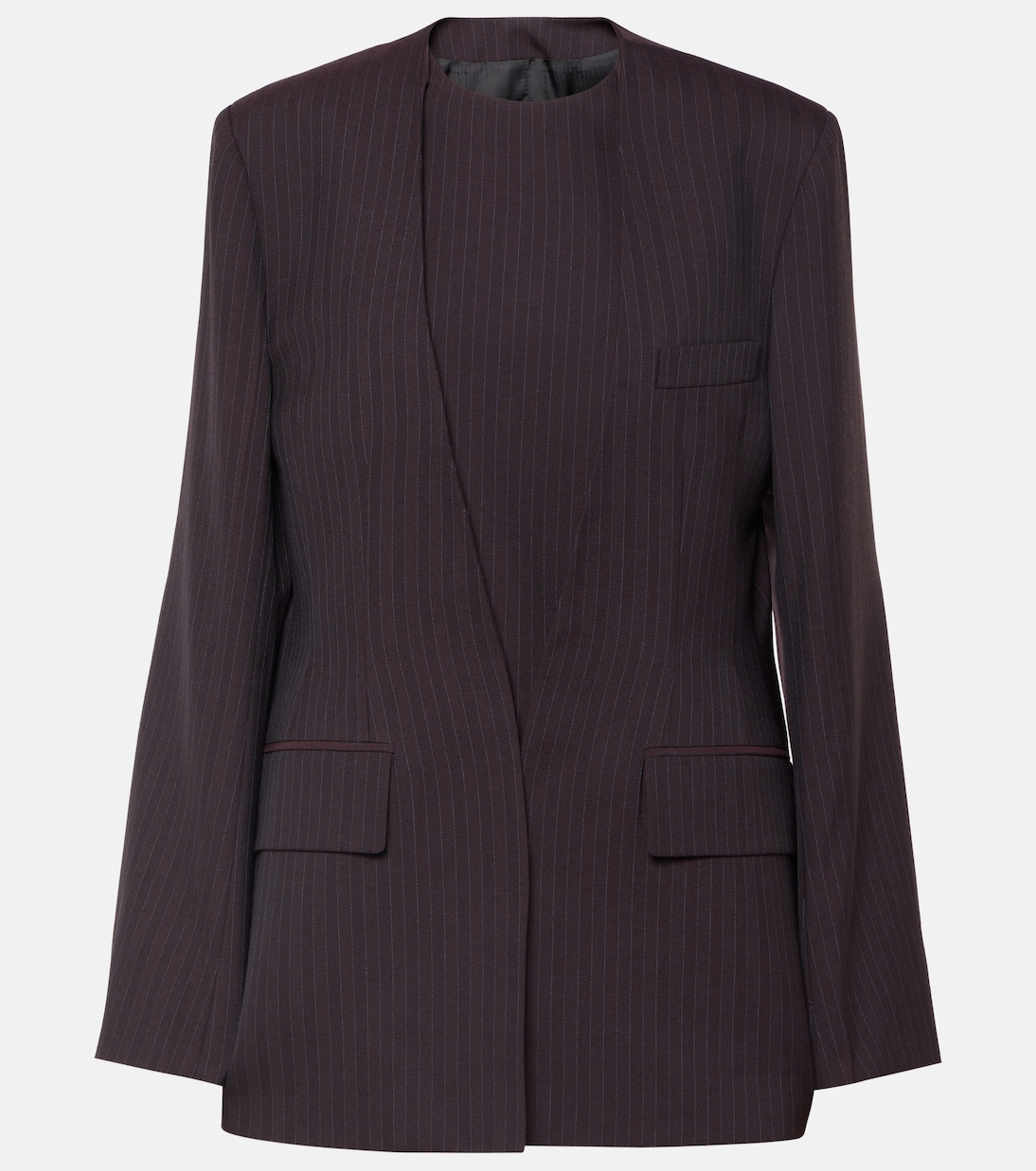 Herringbone chalk stripe blazer | Victoria Beckham