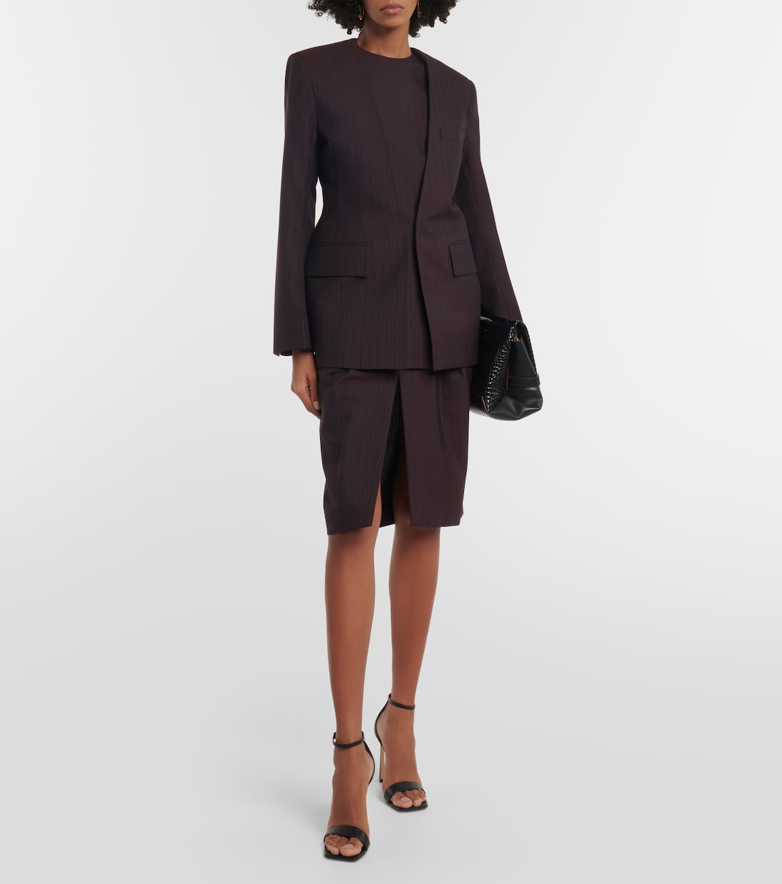 Herringbone chalk stripe blazer | Victoria Beckham