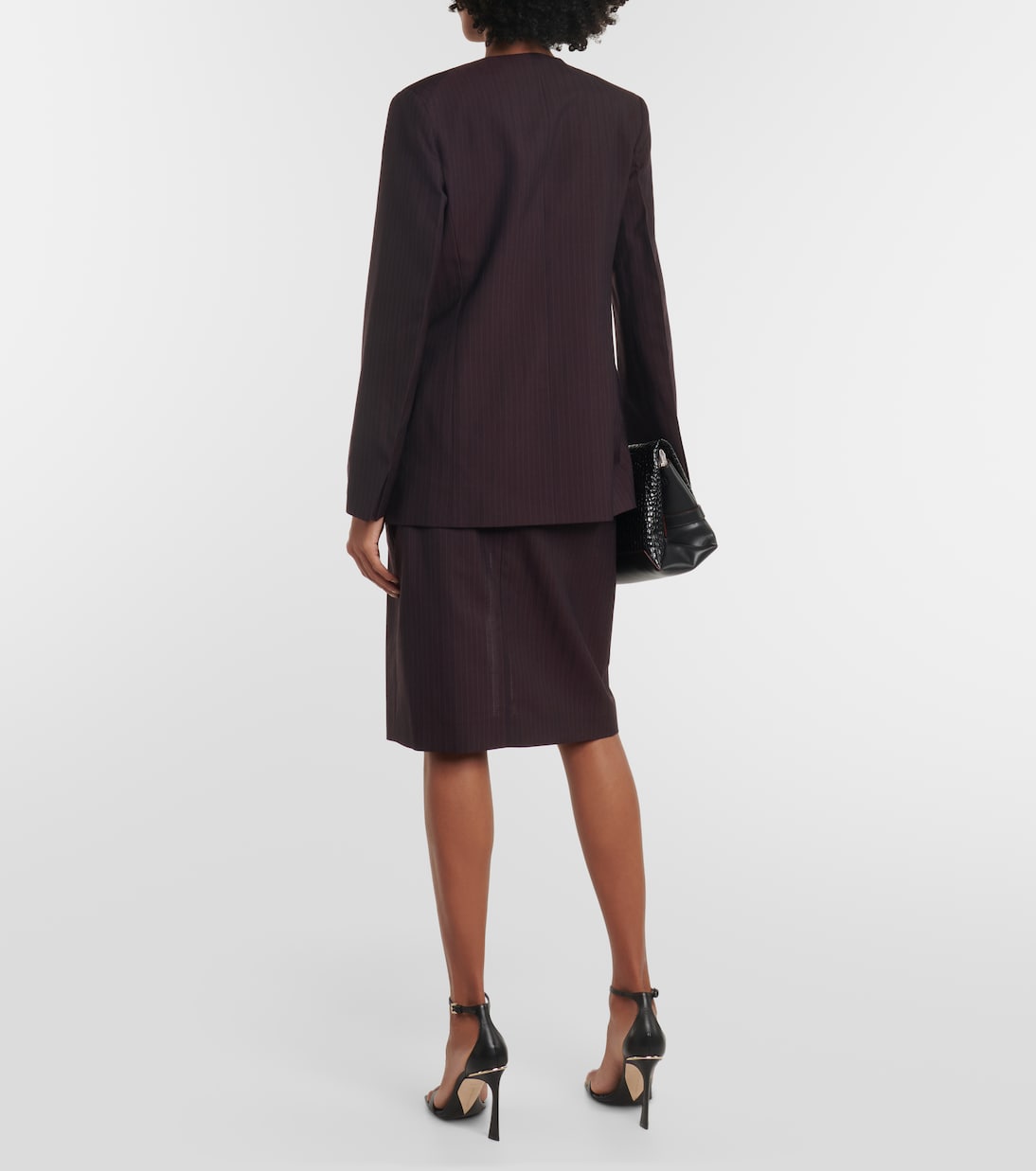 Herringbone chalk stripe blazer | Victoria Beckham