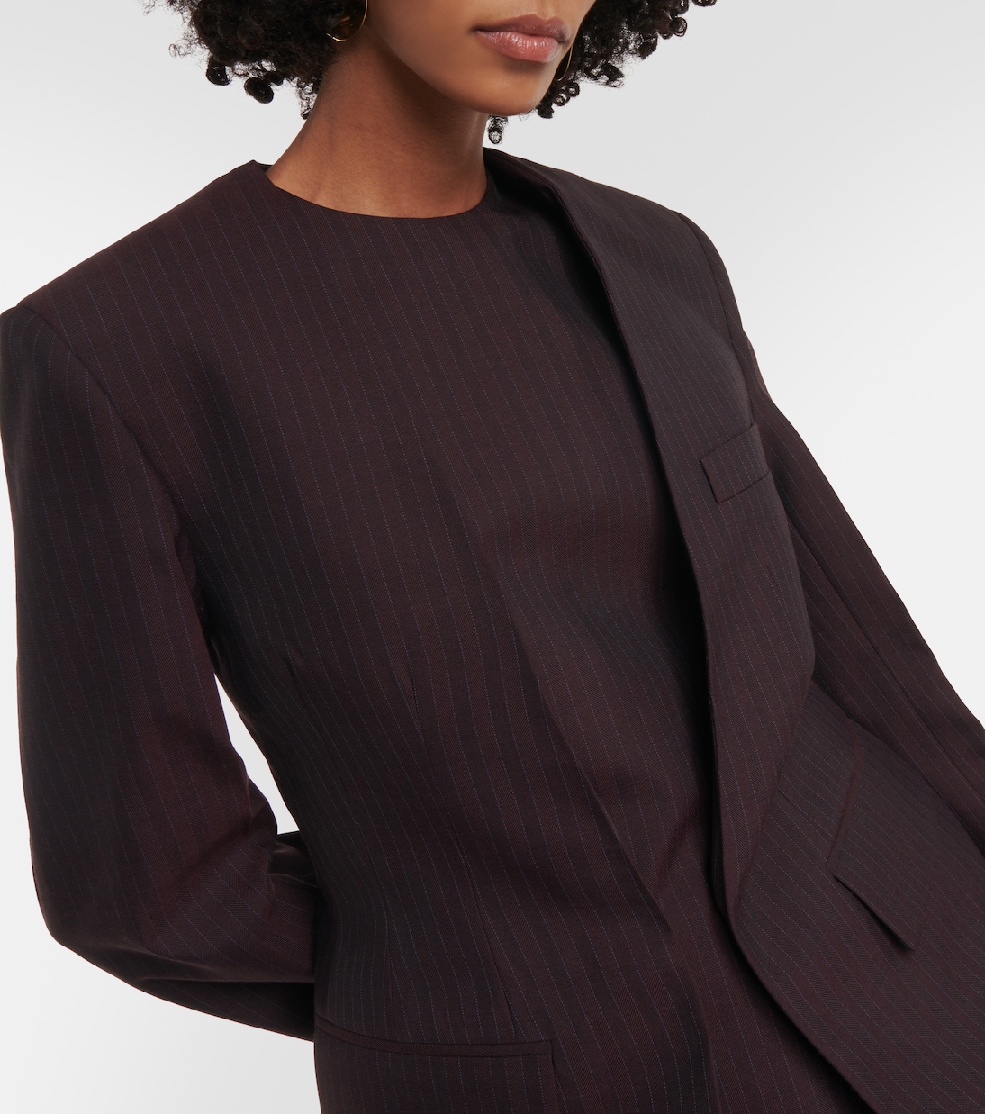 Herringbone chalk stripe blazer | Victoria Beckham