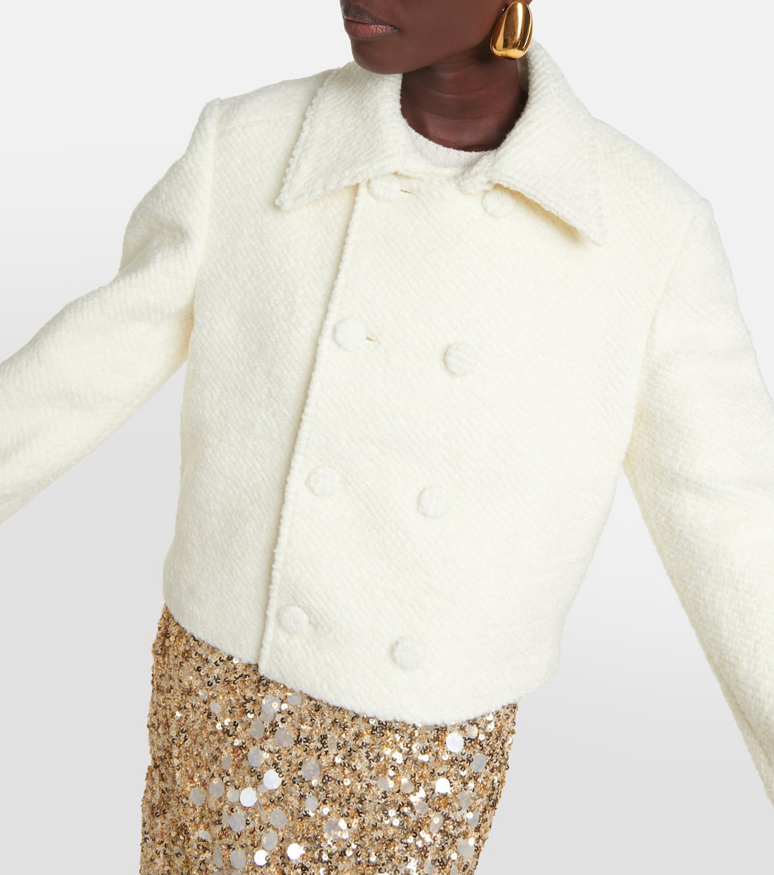 Double-breasted wool-blend jacket | Xu Zhi