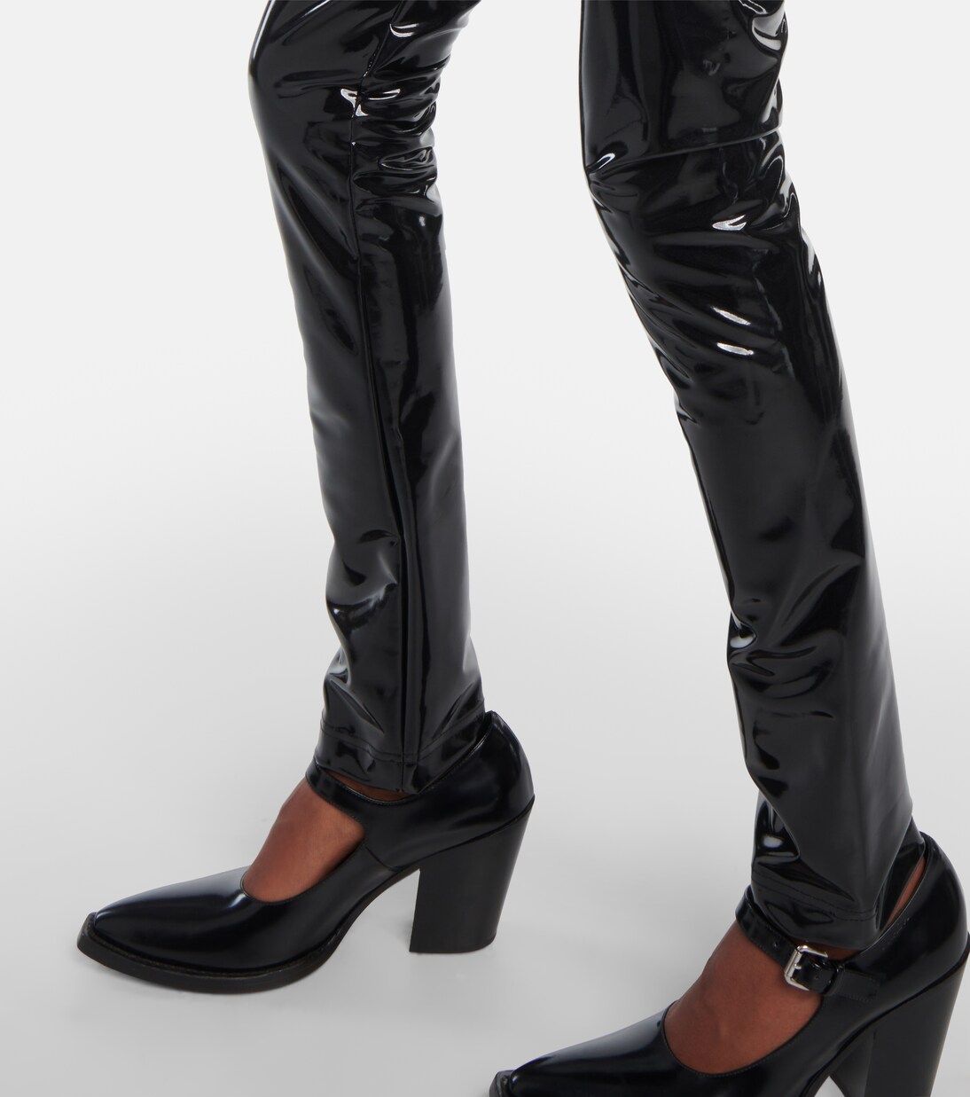 Vinyl Slim Pants In Black Junya Watanabe Mytheresa