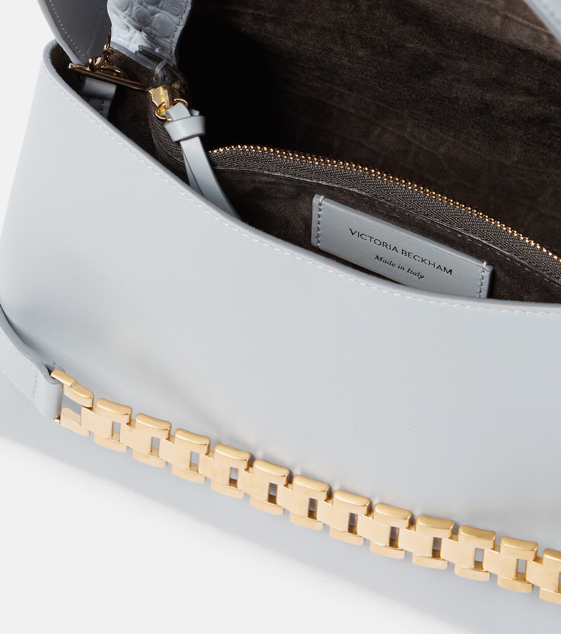 Sac Chain Pouch en cuir embossé | Victoria Beckham