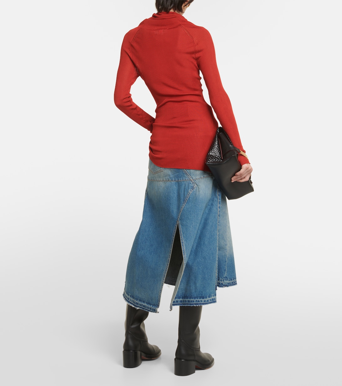 Top de cuello alto de punto acanalado | Victoria Beckham