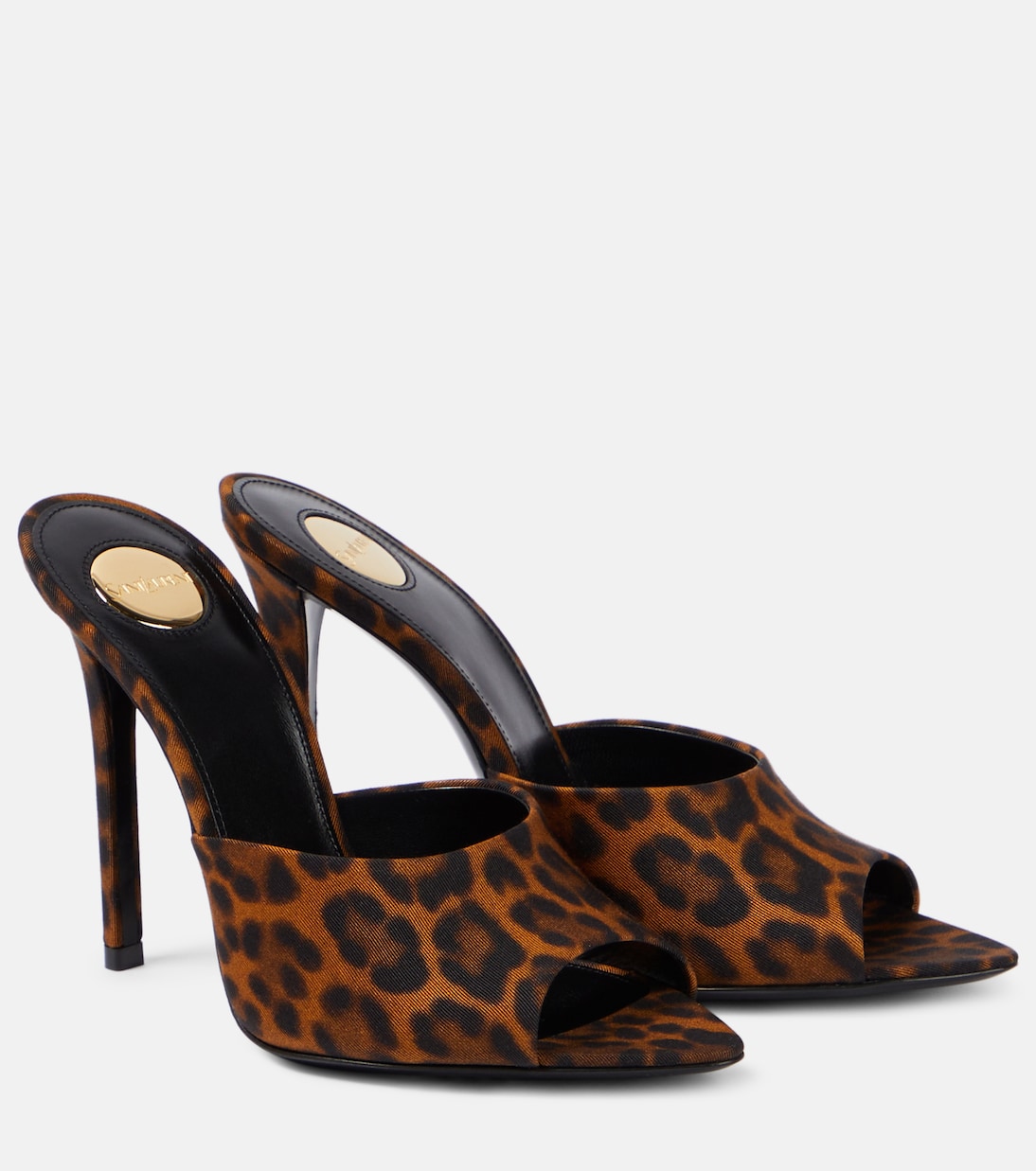 Mules Goldie 110 à motif léopard | Saint Laurent