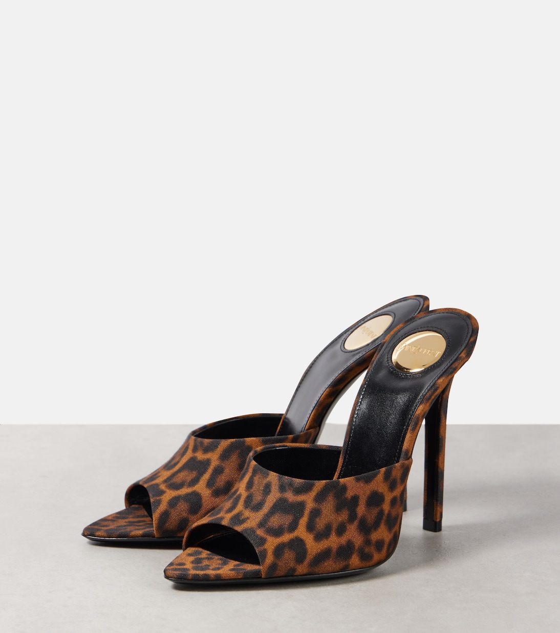 Mules Goldie 110 à motif léopard | Saint Laurent