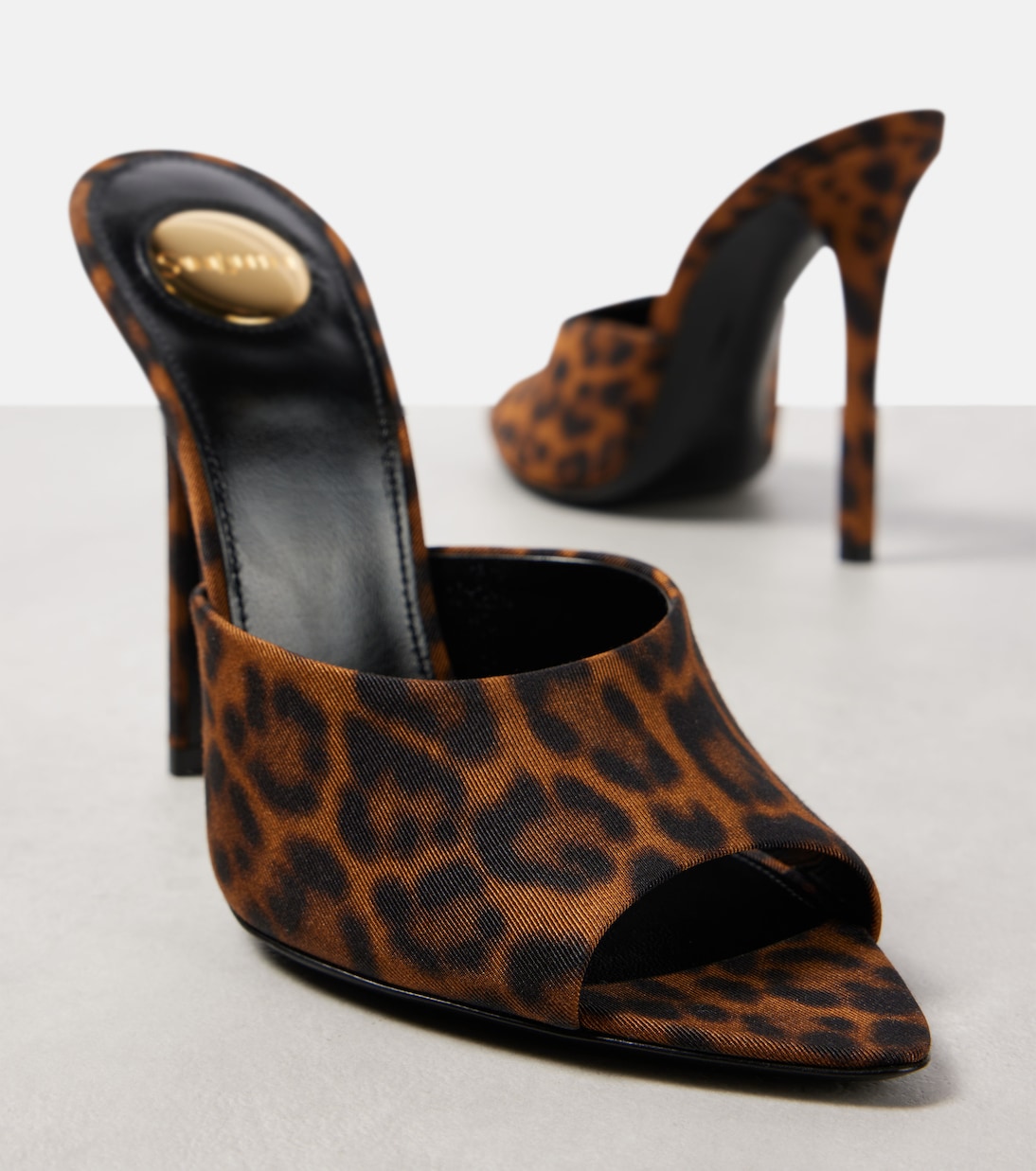 Mules Goldie 110 à motif léopard | Saint Laurent