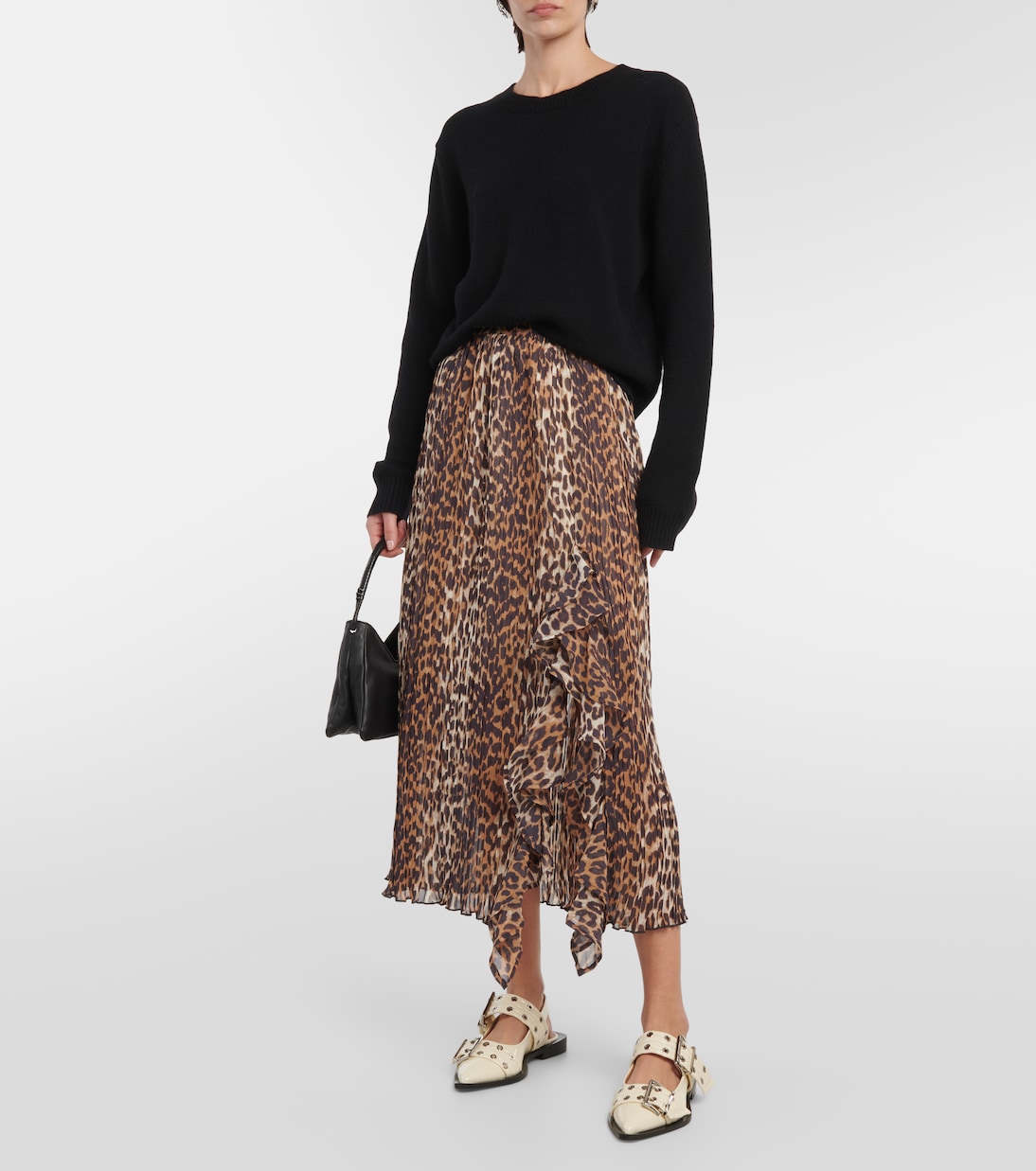 Faux leather ballet flats | Ganni