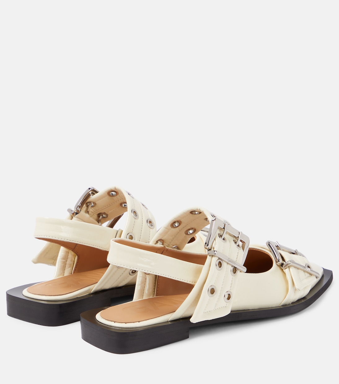 Faux leather ballet flats | Ganni