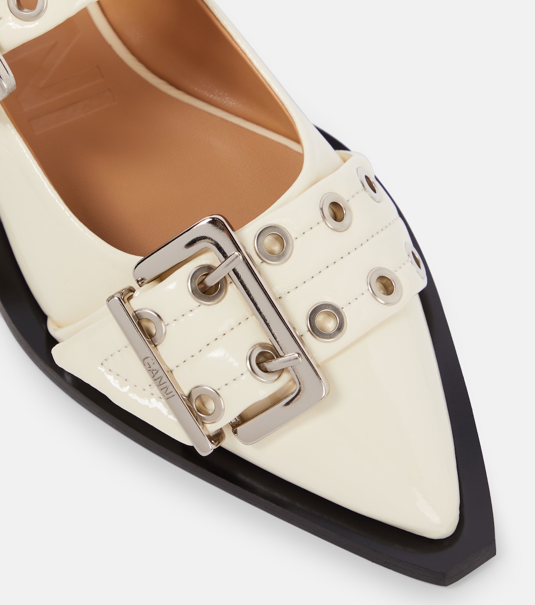 Faux leather ballet flats | Ganni