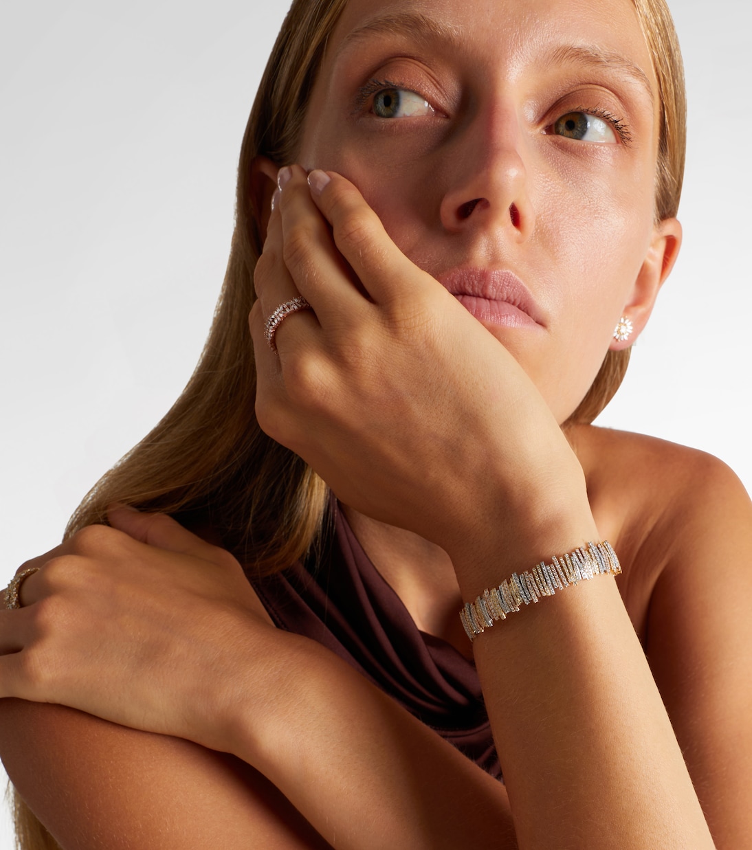 Bracciale SUZANNE KALAN in oro giallo, rosa e bianco 18kt con diamanti, stile giovanile