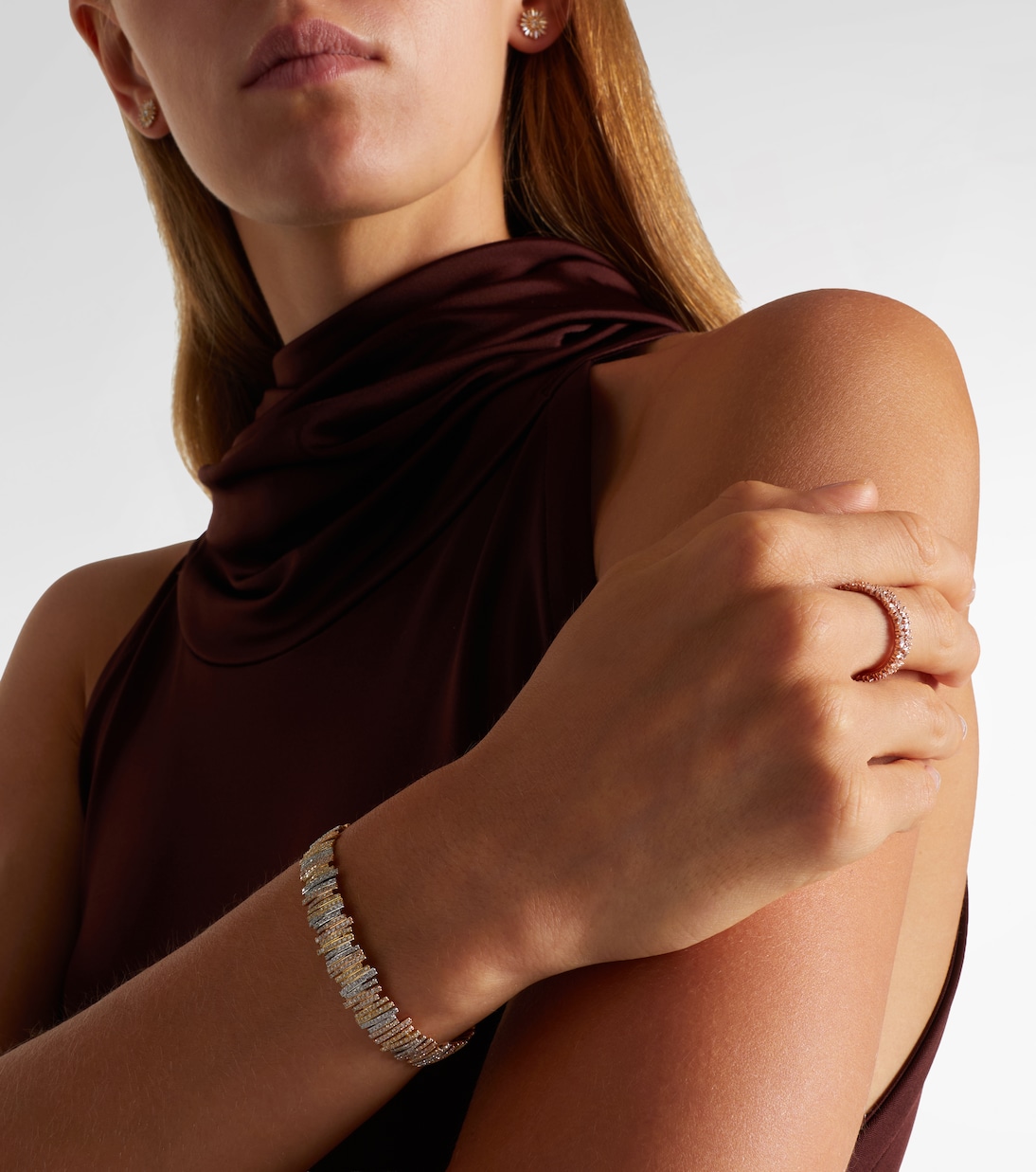 Bracciale SUZANNE KALAN in oro giallo, rosa e bianco 18kt con diamanti, stile giovanile