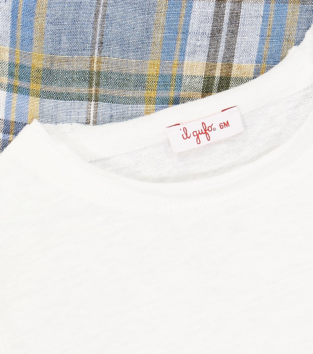 Baby checked playsuit and T-shirt set | Il Gufo