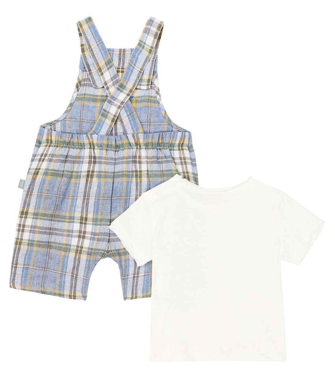 Baby checked playsuit and T-shirt set | Il Gufo