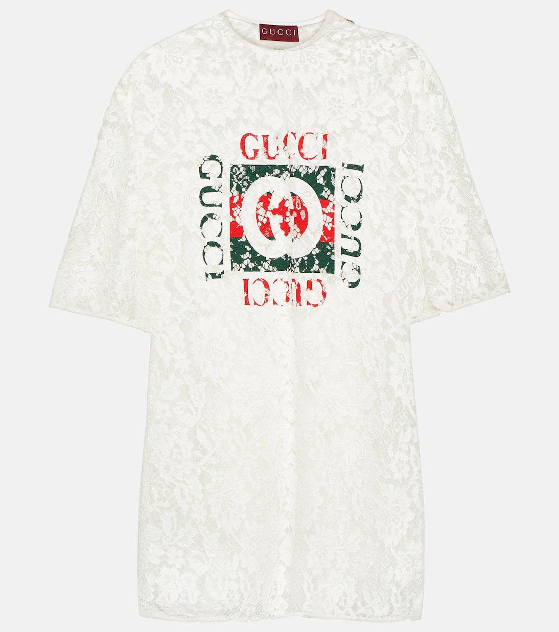 T-Shirt Interlocking G aus Spitze | Gucci