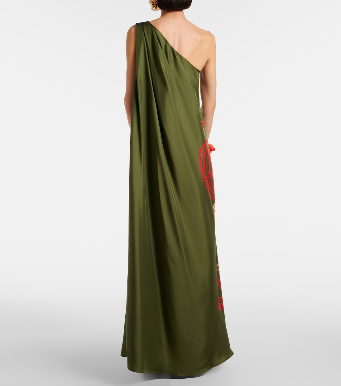 One-Shoulder-Maxikleid Roy aus Seiden-Twill | La DoubleJ