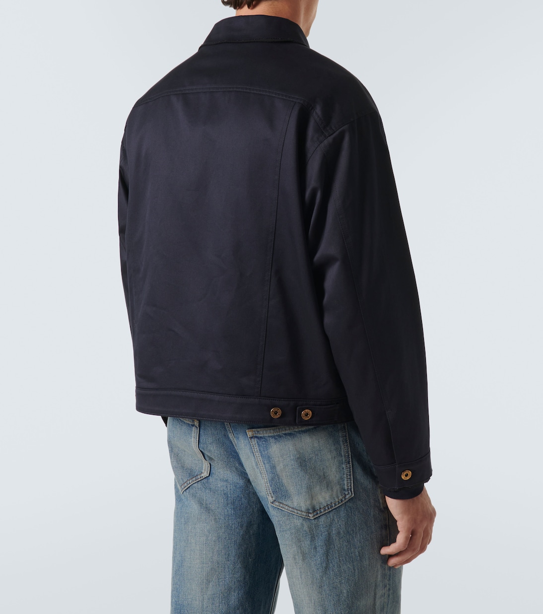 Giacca blouson in cotone con logo | Miu Miu