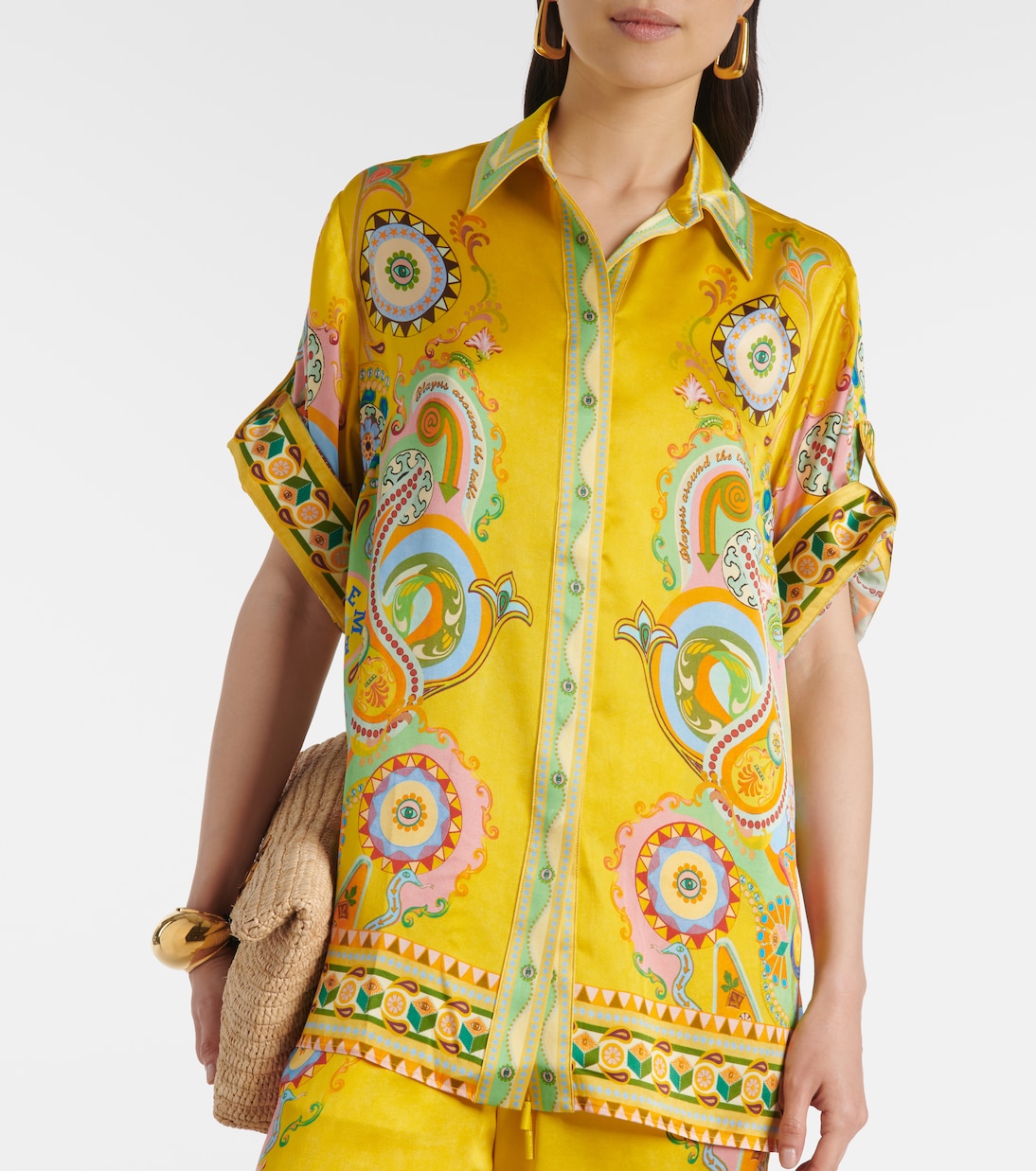 Chemise Pinball imprimée en soie | Alémais