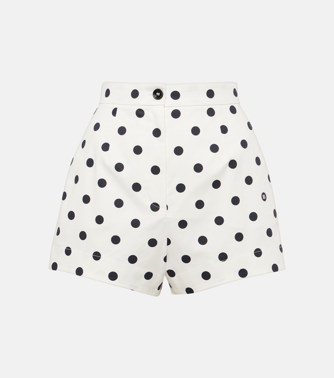 Short à taille haute en coton mélangé à pois | Dolce&Gabbana