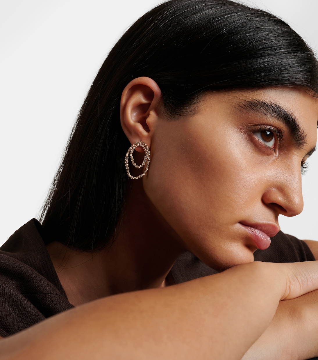 Embrassée de Diamant 18kt gold single earring with diamonds | Sophie Bille Brahe