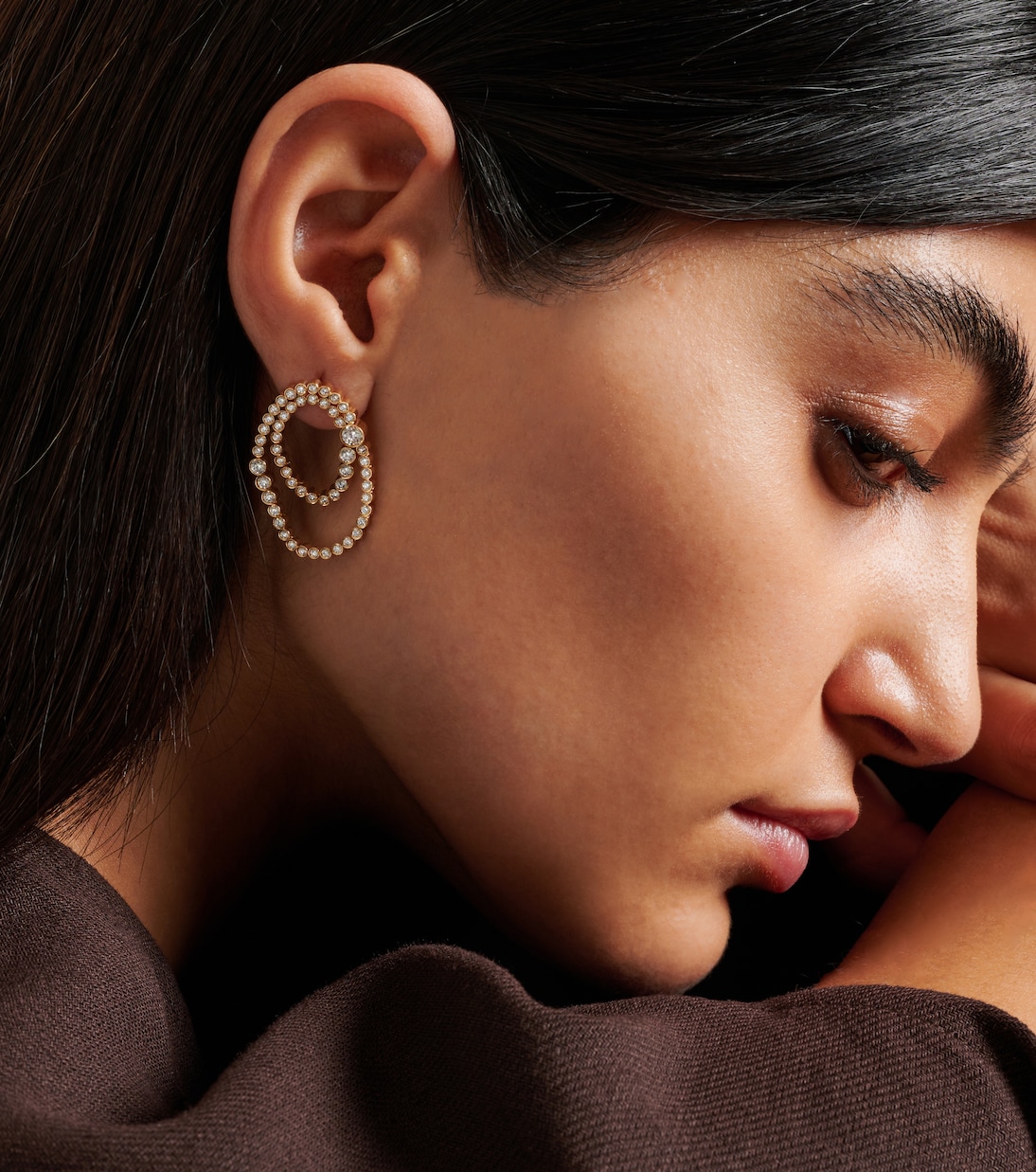 Embrassée de Diamant 18kt gold single earring with diamonds | Sophie Bille Brahe