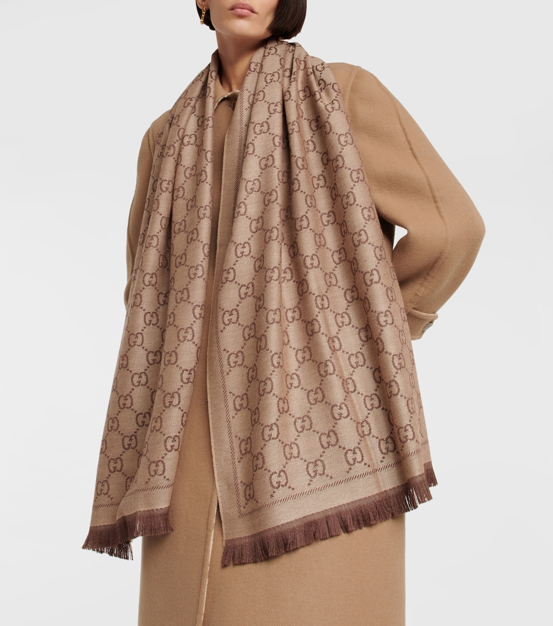 Sciarpa in lana jacquard GG per giovani alla moda