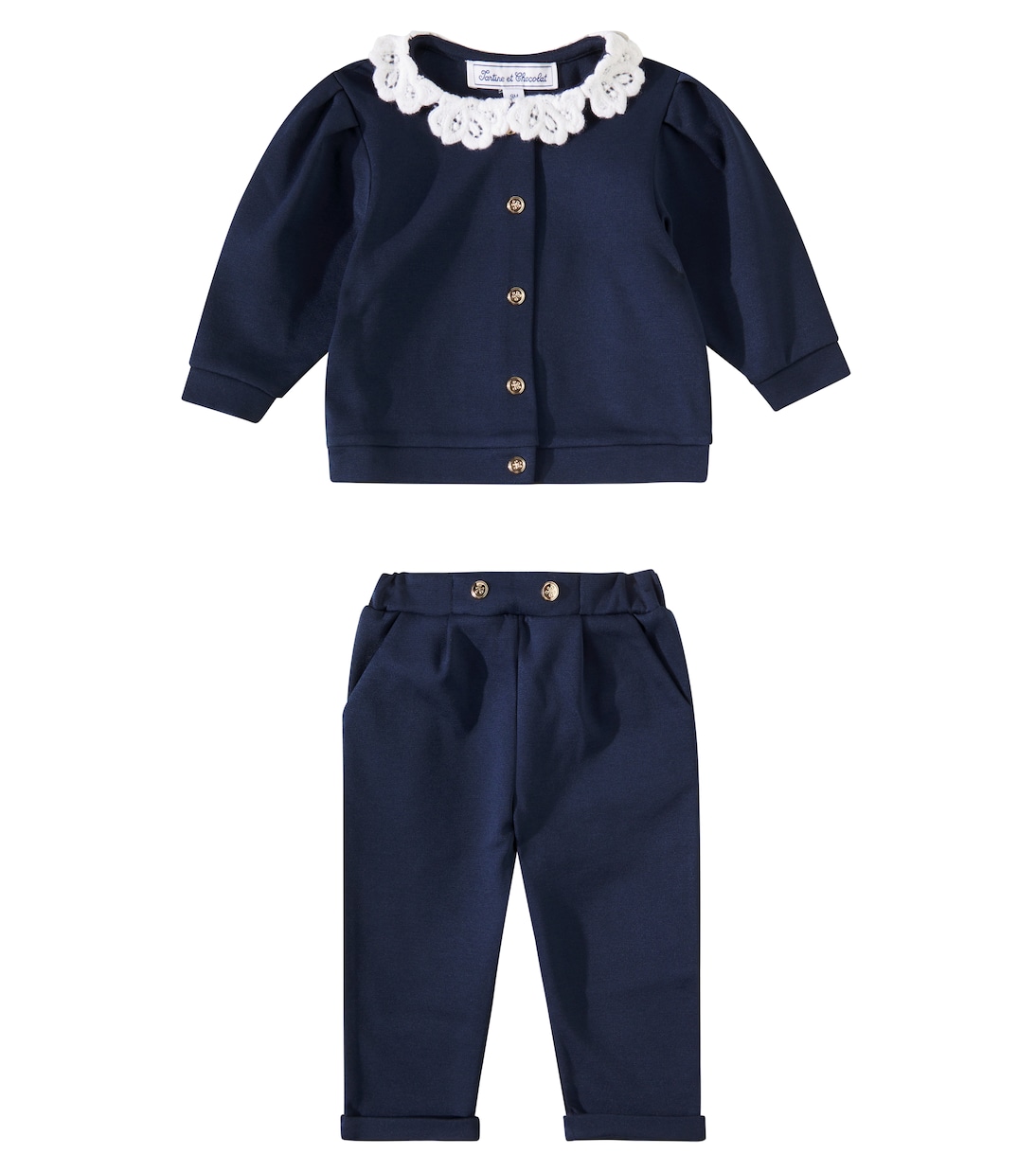 Bebé - set de cárdigan y pantalones con encaje | Tartine et Chocolat
