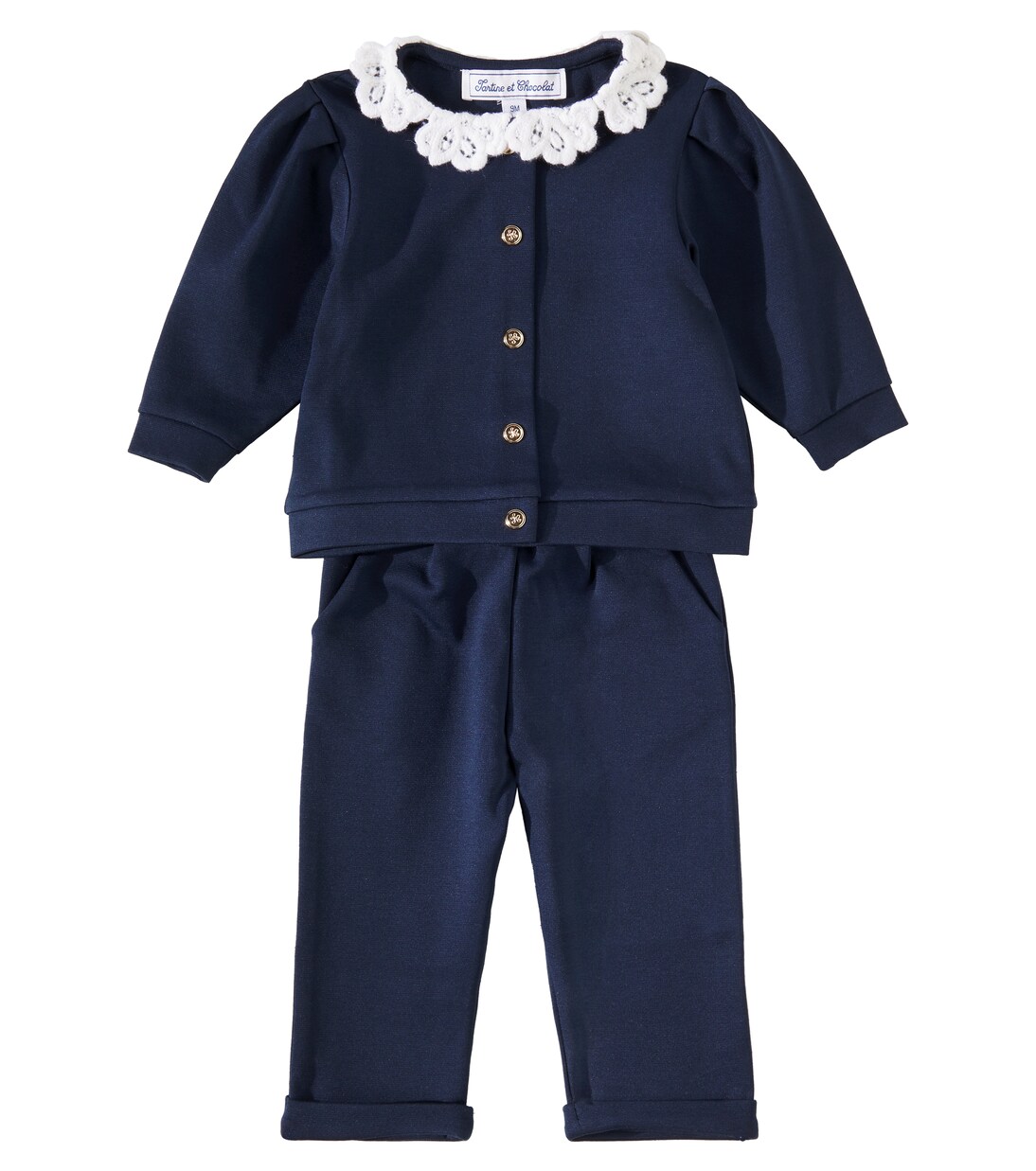 Bebé - set de cárdigan y pantalones con encaje | Tartine et Chocolat