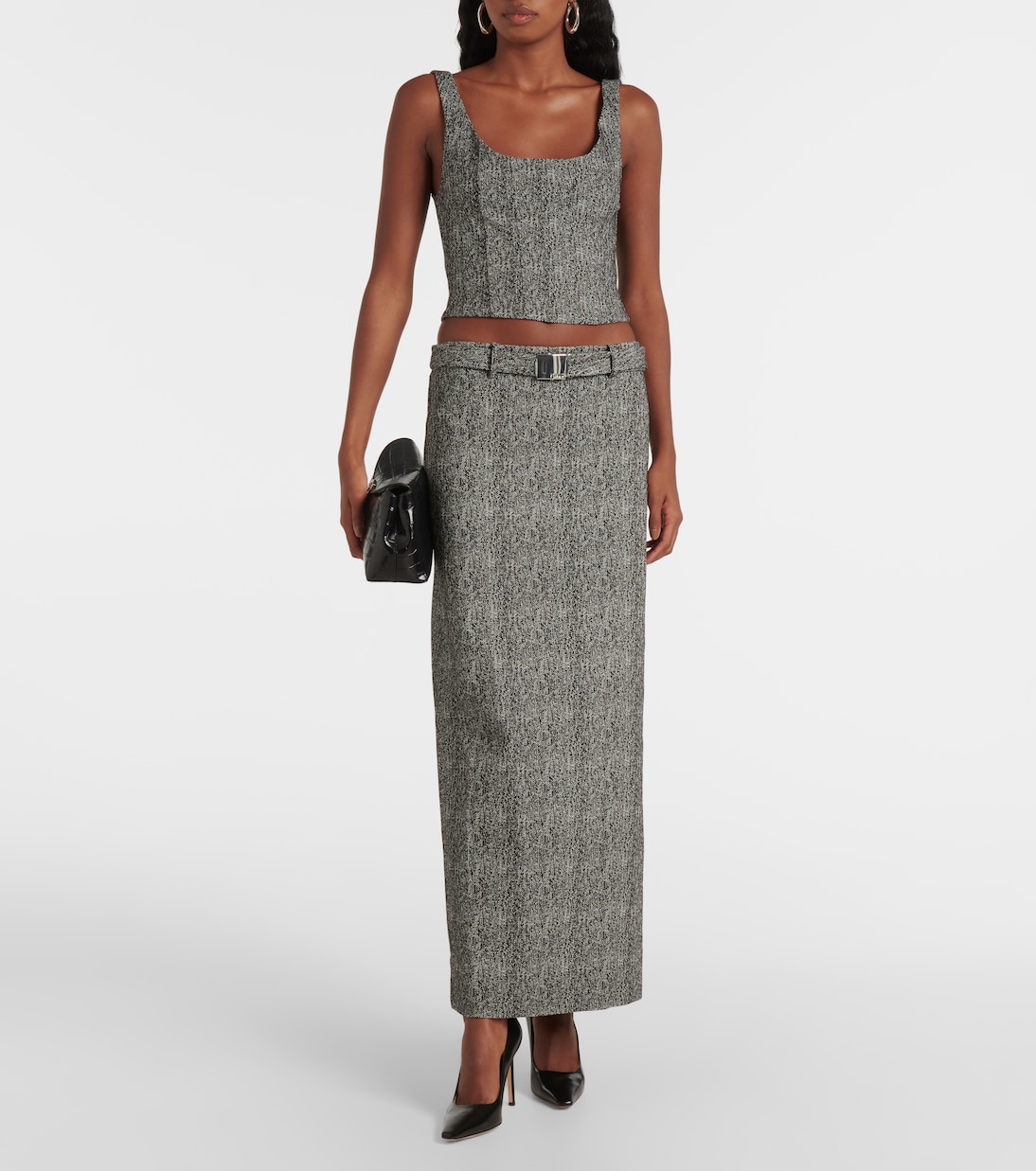 Murray herringbone maxi skirt | Staud