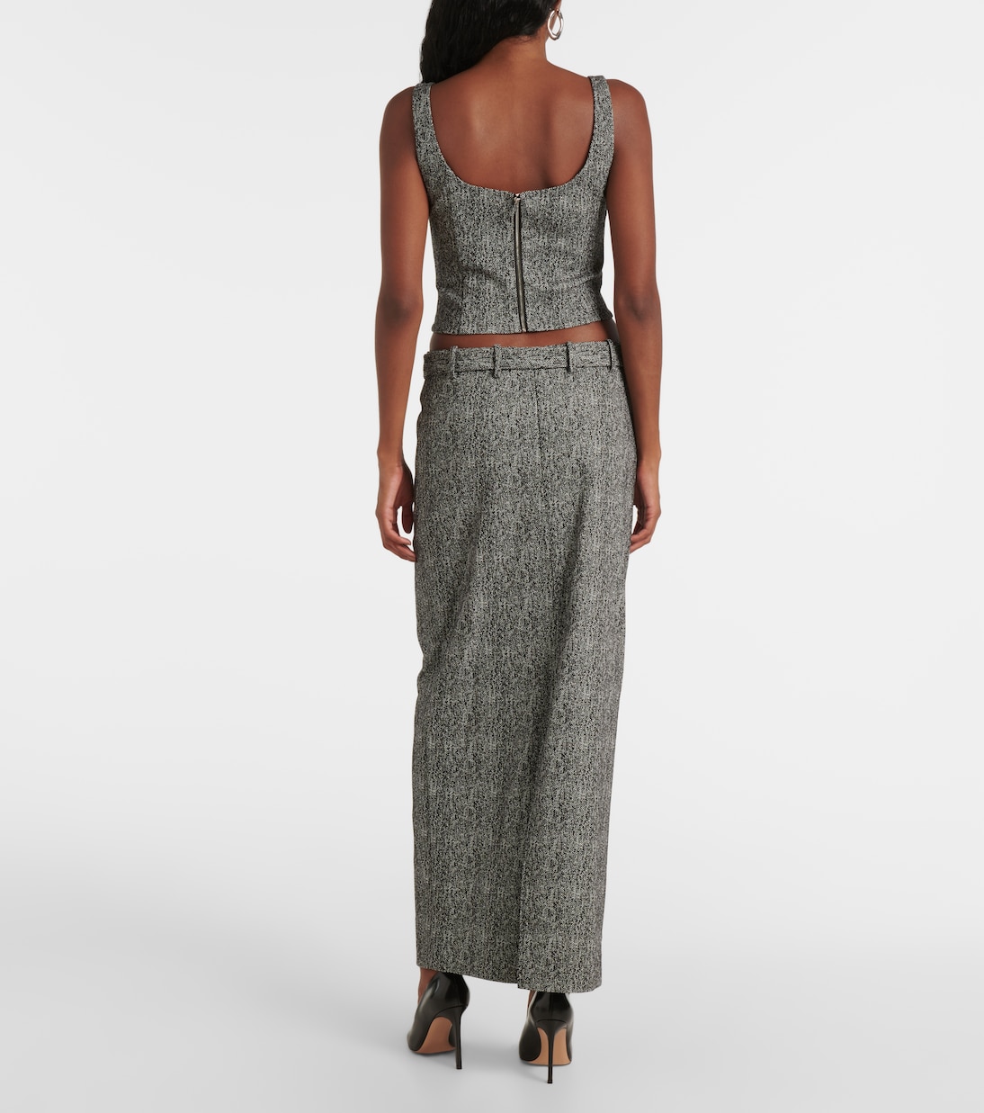 Murray herringbone maxi skirt | Staud