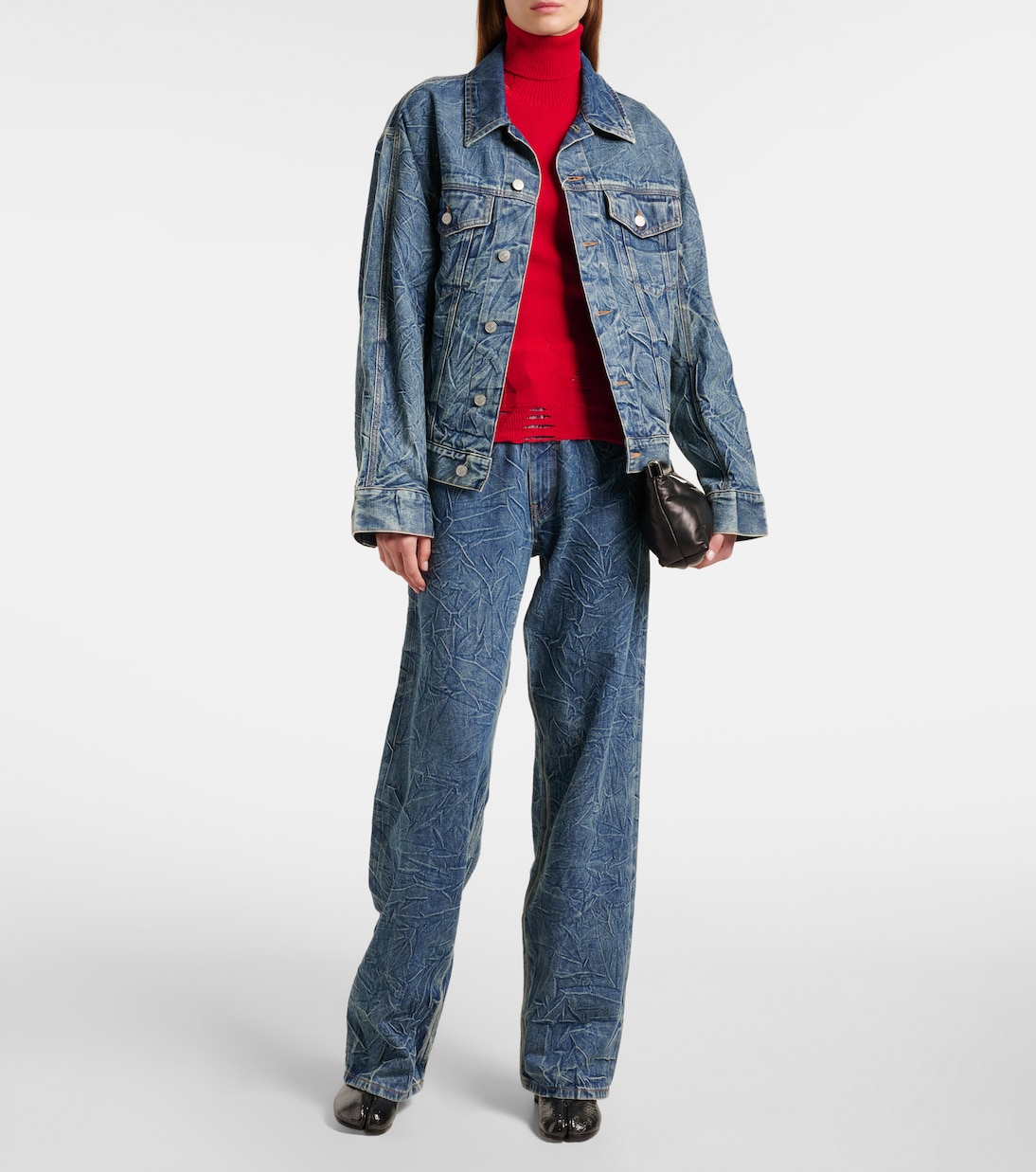 Distressed wool-blend turtleneck sweater | MM6 Maison Margiela