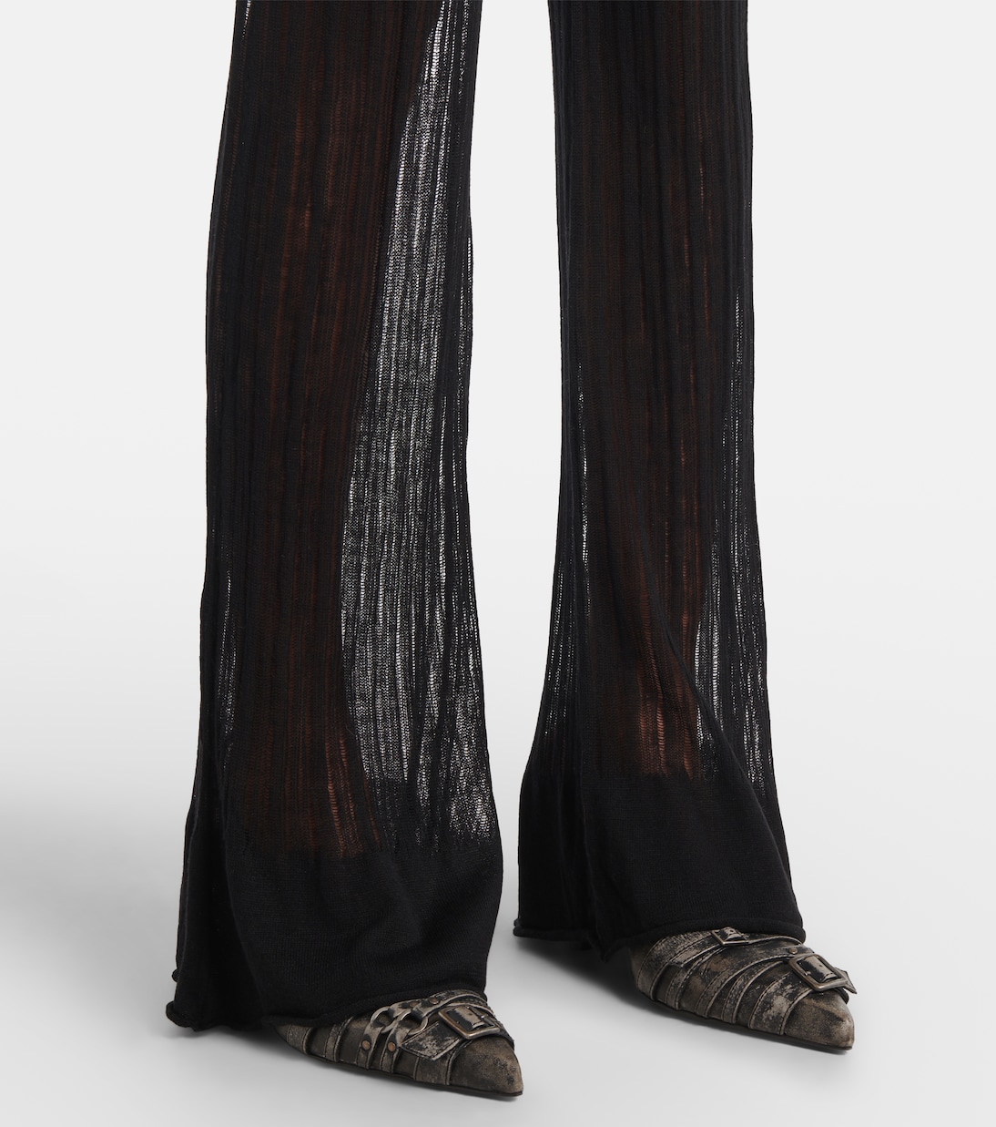 Pantalones flared de piel sintética | Didu