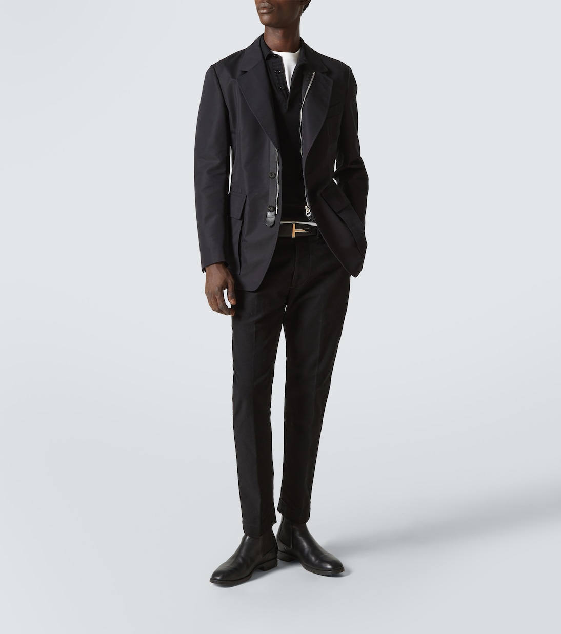 Veste en coton mélangé et cuir | Tom Ford