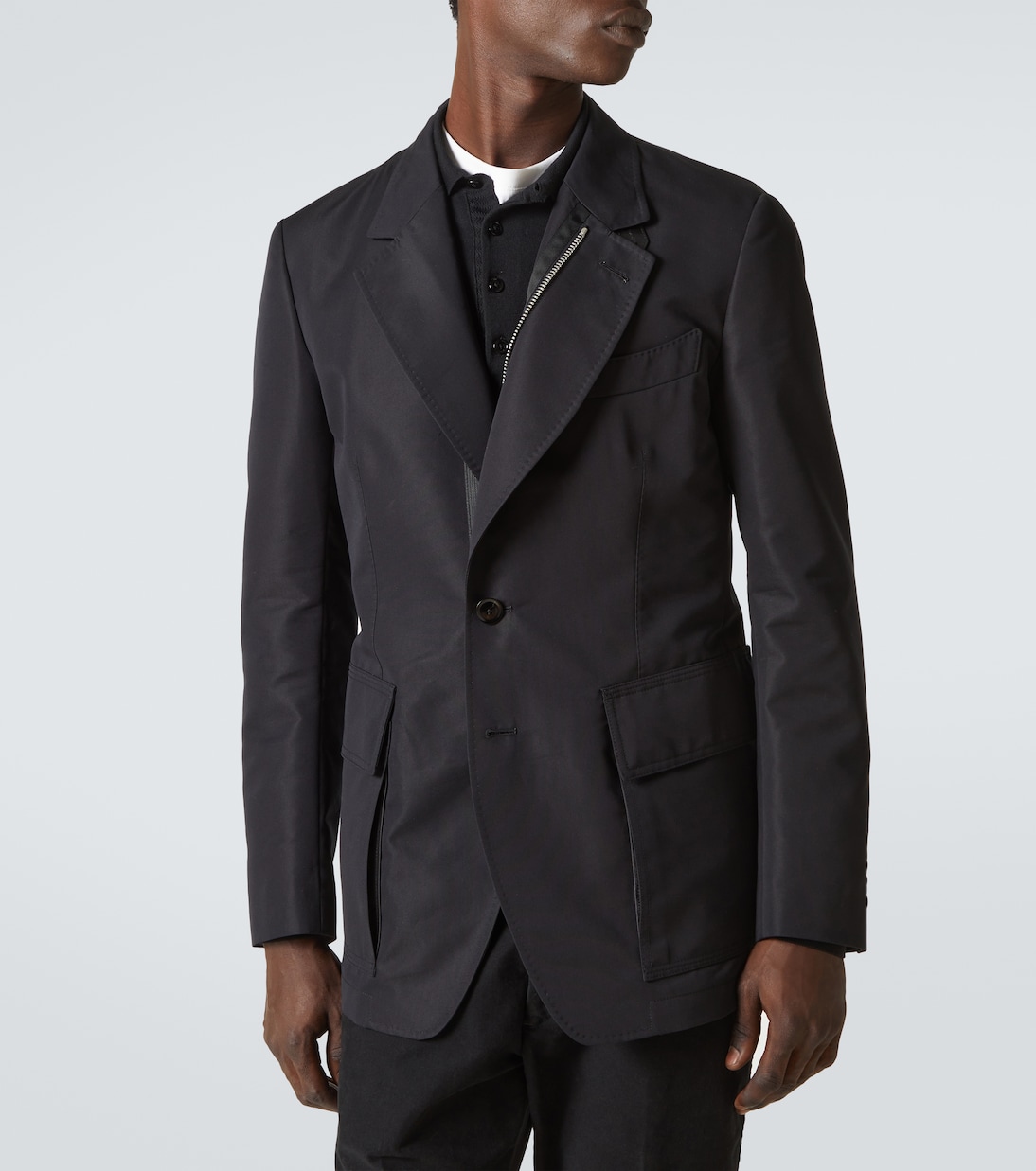 Veste en coton mélangé et cuir | Tom Ford