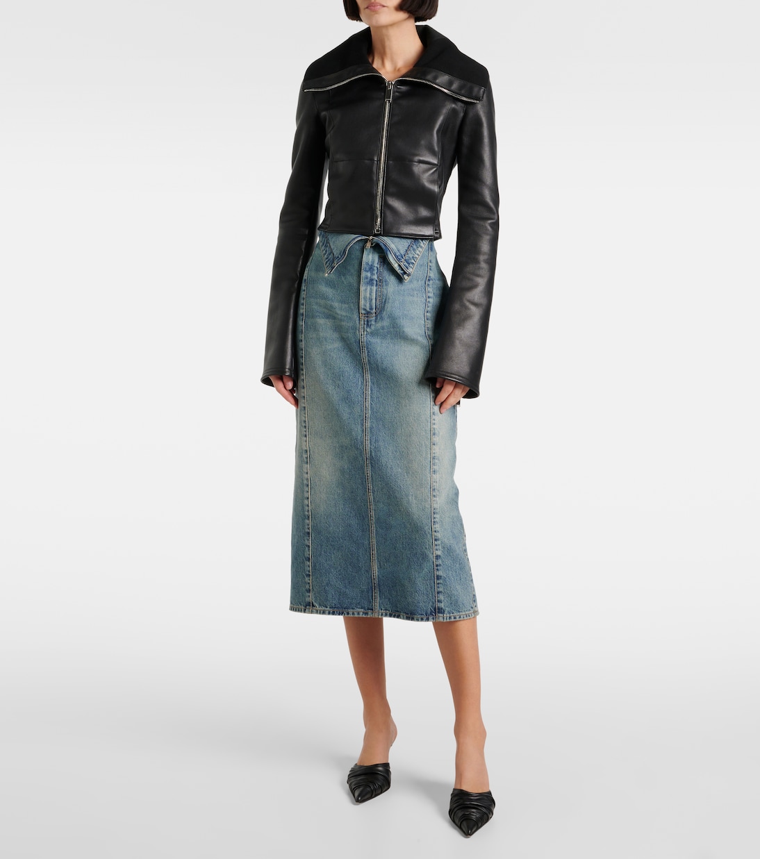 Giacca in pelle cropped | McQueen