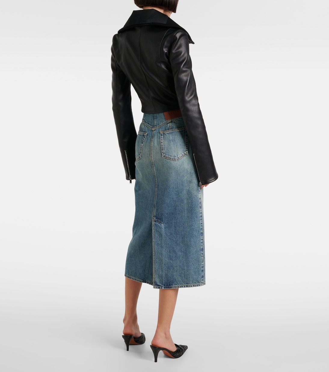 Giacca in pelle cropped | McQueen