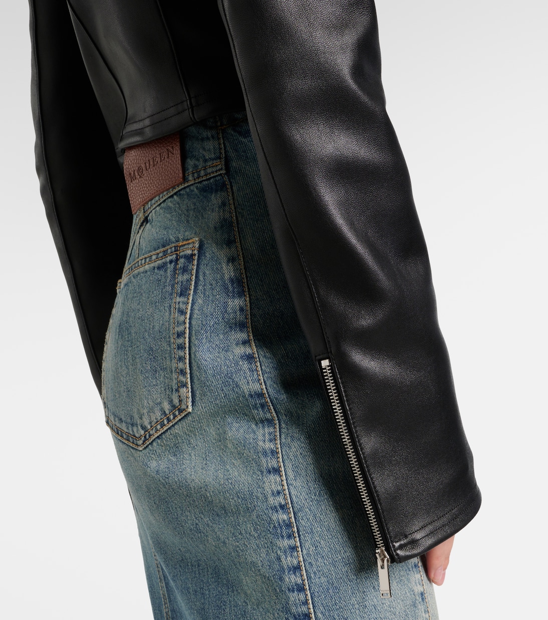 Giacca in pelle cropped | McQueen