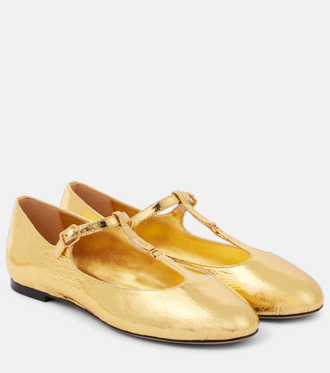 Marcie metallic leather Mary Jane flats | Chloé