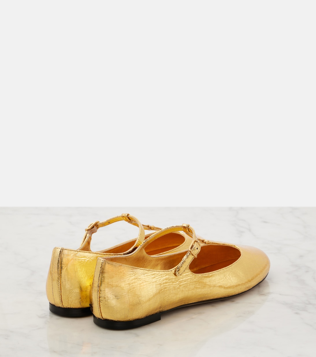 Marcie metallic leather Mary Jane flats | Chloé