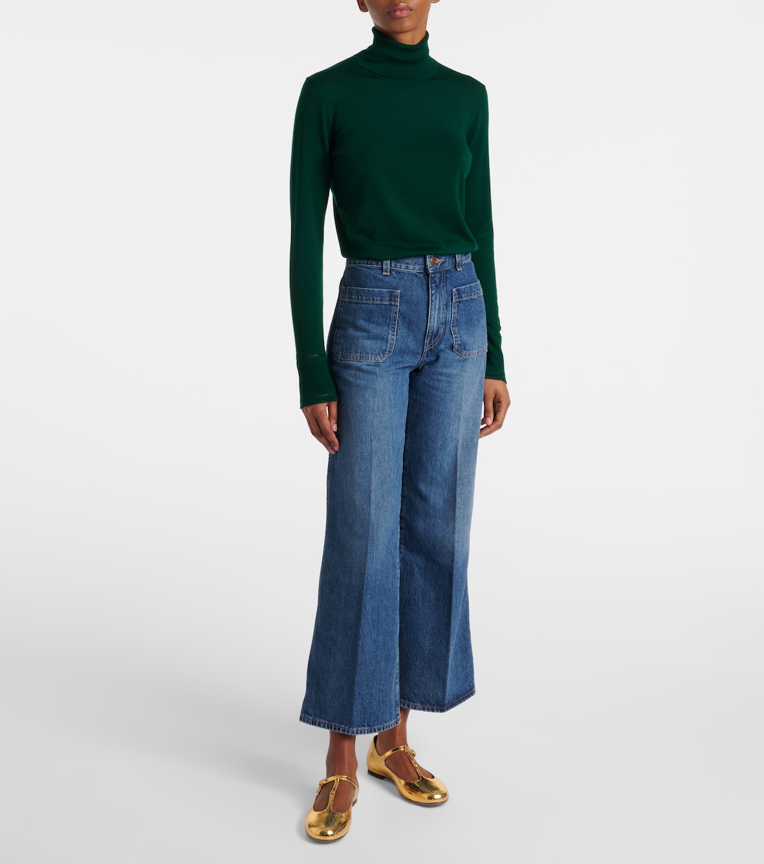 Marcie metallic leather Mary Jane flats | Chloé