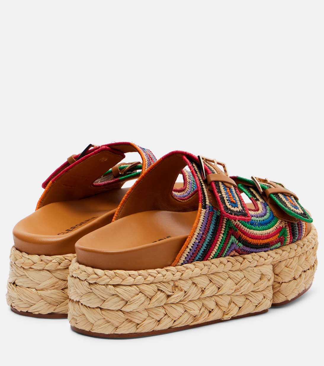 Quinie raffia platform slides | Clergerie