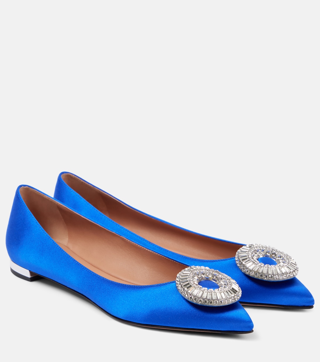 Bailarinas Crystal Hoop de satén | Aquazzura