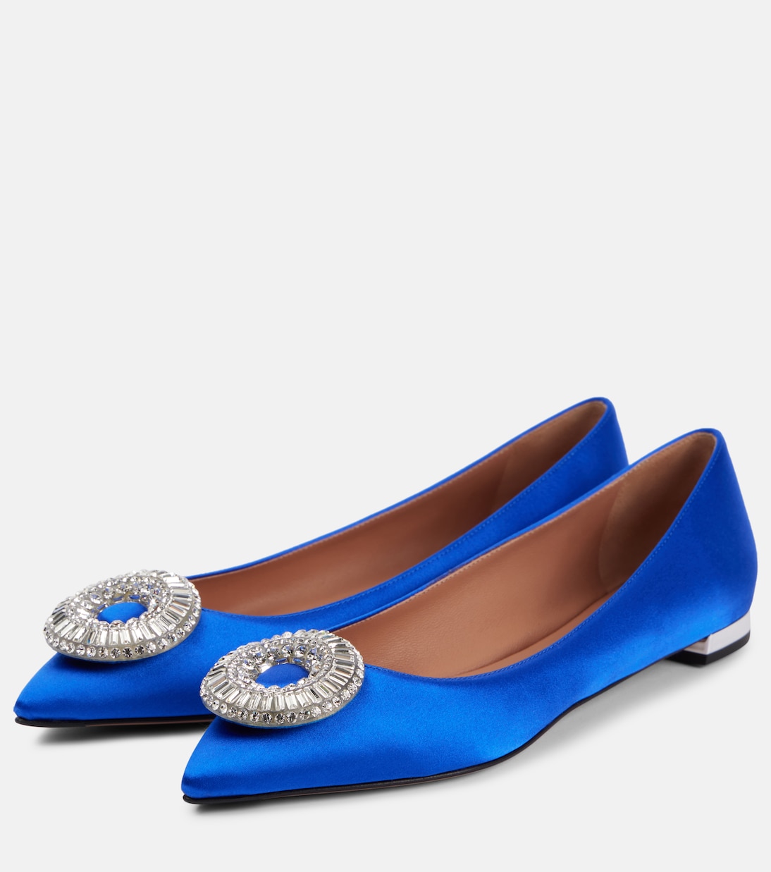 Bailarinas Crystal Hoop de satén | Aquazzura