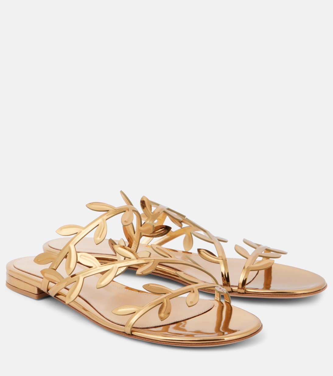 Flavia metallic leather slides | Gianvito Rossi
